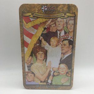 Norman Rockwell Puzzle 1776 Salute the Flag Tin Box 500 pc #85006 12x18